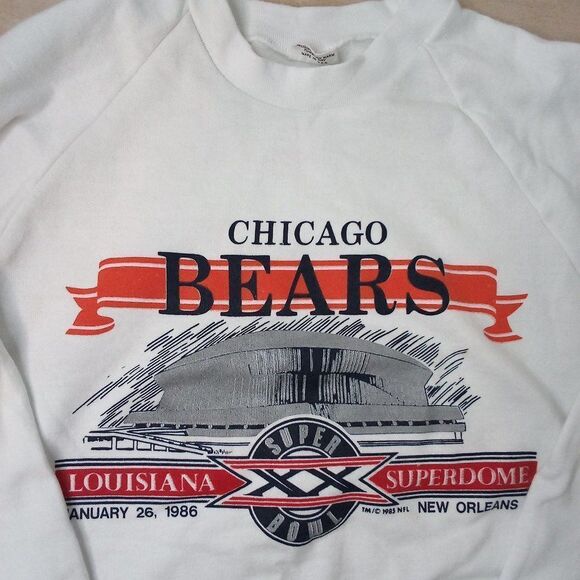 Deadstock Vintage 80s Chicago Bears Super Bowl 20 Crewneck Sweatshirt - Picture 1 of 7